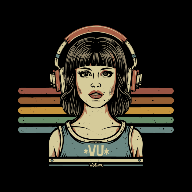 Vintage Retro Music Girl VU Meter by FanArts