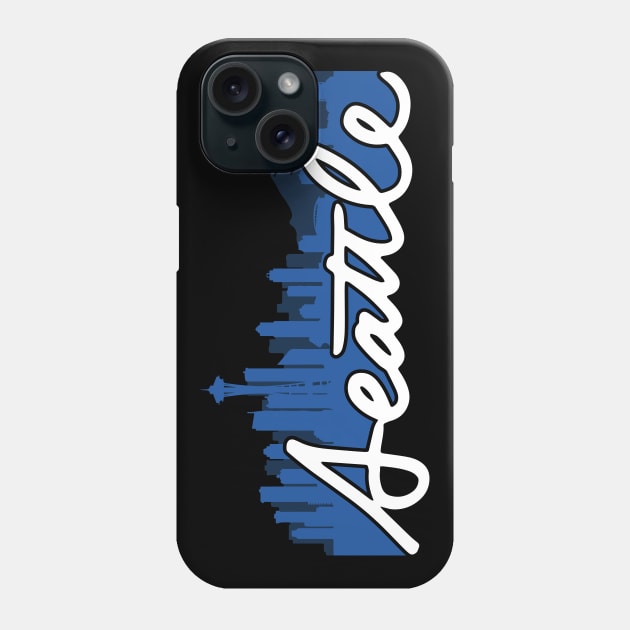 Seattle Skyline Cursive Phone Case by polliadesign