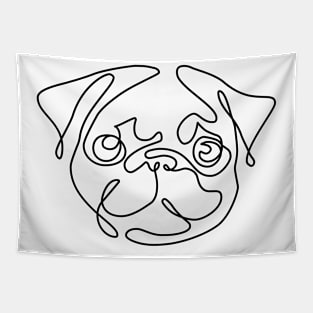 Two Line Pug Tapestry