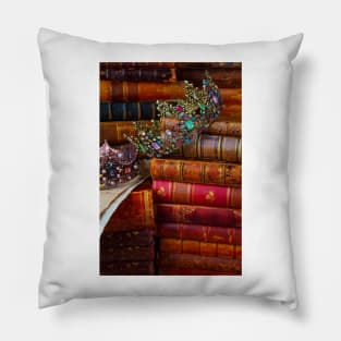 Two Crowns On Old Books Pillow
