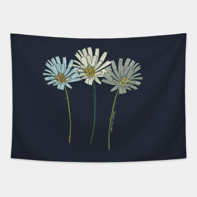 Desert Chicory Wildflowers Tapestry by WalkSimplyArt