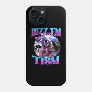 Autism Funny Rizz Em With The Tism Meme Autistic Opossum (2) Phone Case