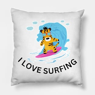 I Love Surfing Pillow