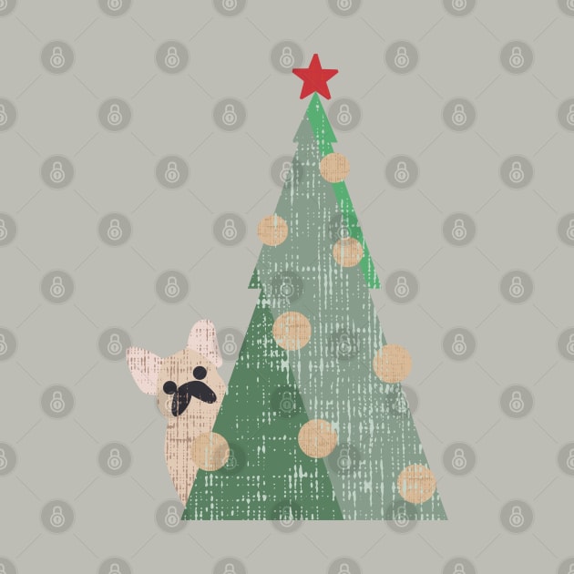 Minimal Christmas Frenchie by huebucket