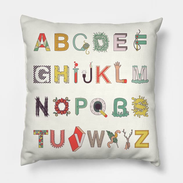 Alphabet Pillow by freshinkstain