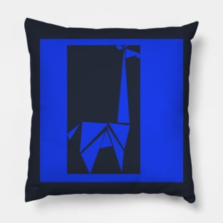 Blue Abstract Giraffe Pillow