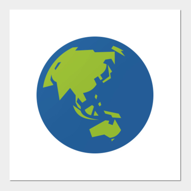 Limited Edition Exclusive Globe Icon Facing Asia And Australia Globe Icon Facing Asia And Australia Posters And Art Prints Teepublic