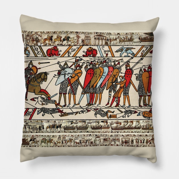 THE BAYEUX TAPESTRY ,BATTLE OF HASTINGS ,NORMAN KNIGHTS Pillow by BulganLumini