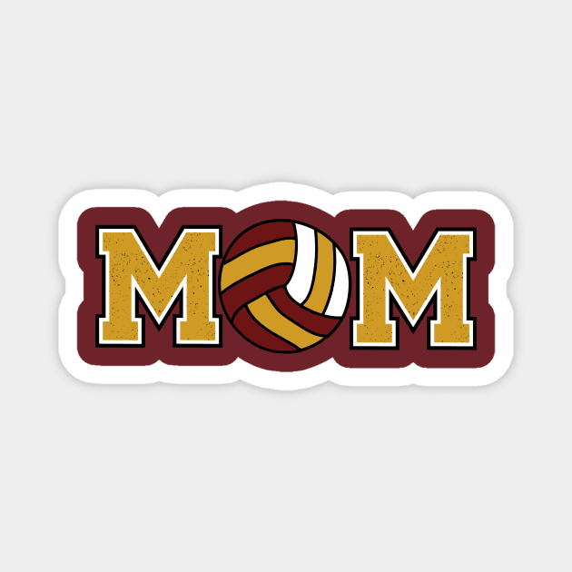 Volleyball Mom Gold and Maroon Magnet by capesandrollerskates 