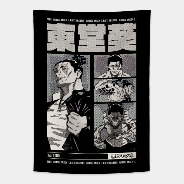 Todo - The Besto Friendo BW | OTAKU DESIGN | Tapestry by Black Kitsune Argentina