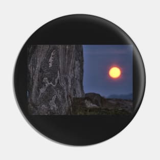 Woman in the Stones and the full moon rising Pin