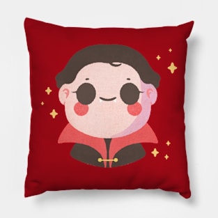 Funny and Happy Cute Vampire Cartoon Character for Halloween Pillow