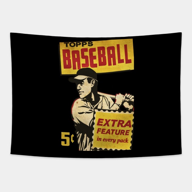 VINTAGE BASEBALL - BASEBALL TOPPS 1987 EXTRA Tapestry by kedaiadon