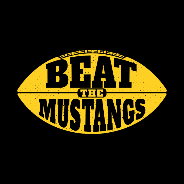 Beat the Mustangs // Vintage Football Grunge Gameday by SLAG_Creative