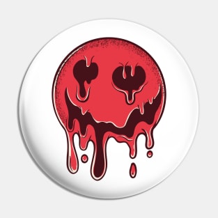 Melting Dark Smiley Pin