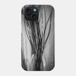 Black and White Bathroom Photography - Reeds in a Vase Phone Case