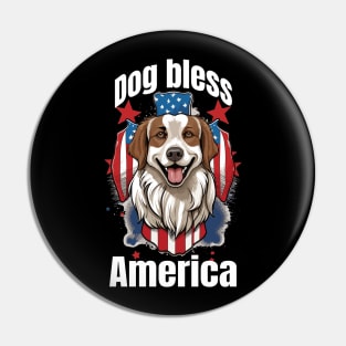 Dog bless America Pin