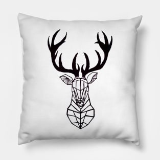 Geometric Moose- Black Pillow