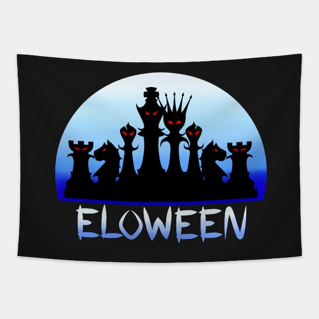 Chess Halloween Eloween Tapestry by BadassChess