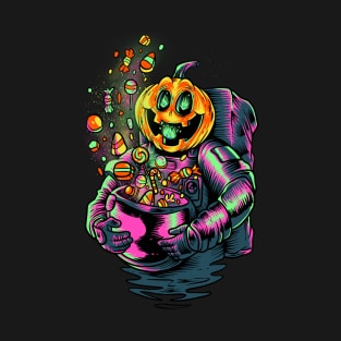 Astronaut pumpkin halloween trick or treat T-Shirt