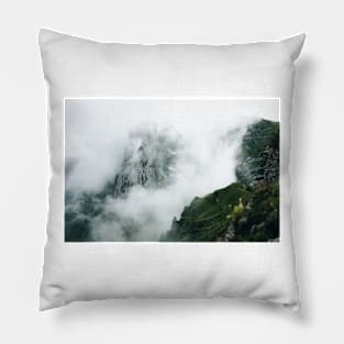 Switzerland Mountains and Fog Pillow