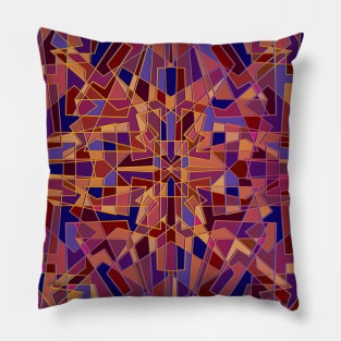 Random geometric shapes in warm color tones Pillow