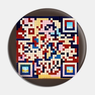 RickRoll QR Code Geometric Painting Pin