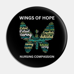 Nurse Geometric Butterfly Quote Design Pin