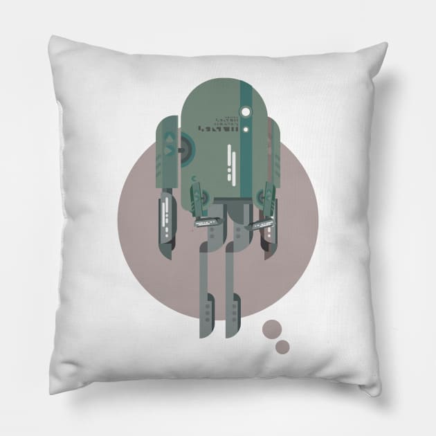 Robot Matte Silver Pillow by WalterPfander50