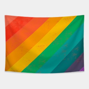 Bright rainbow with grunge texture Tapestry