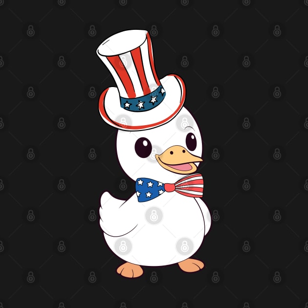 Funny duck is ready for independence day by Pet Station