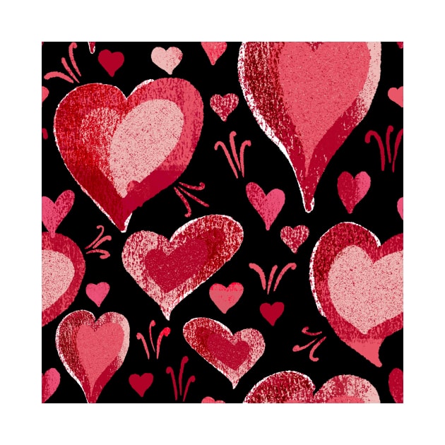 Red Black Heart Pattern by OneLook