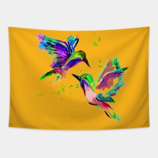 Hummingbird Watercolor Paint Splatter Bird Watcher Lover Gift Idea Her Tapestry