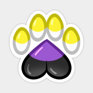 LGBTQ+ Pride Heart Paws - Nonbinary Magnet