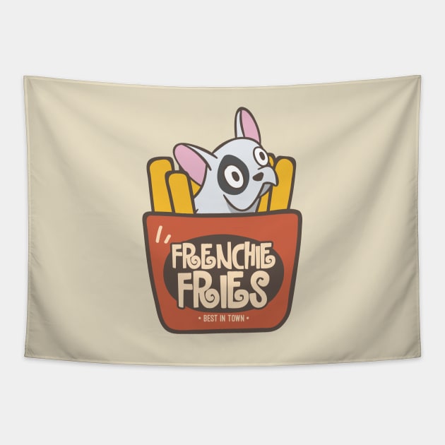 Frenchie Fries Tapestry by BedRockDesign