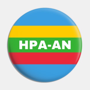 Hpa-an City in Myanmar Flag Colors Pin