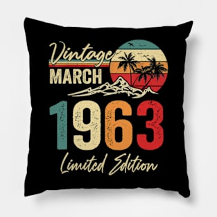 vintage 1963 birthday march Pillow