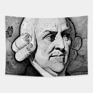 Adam Smith Black And White Portrait | Adam Smith Artwork Tapestry