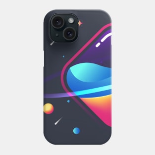 Square fluid planets illustration Phone Case