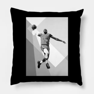 Lebron James Dunk WPAP Pop Art Black & White Illustration Pillow