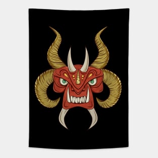 Red Devil Mask Tapestry