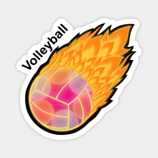 Volleyball On Fire Magnet