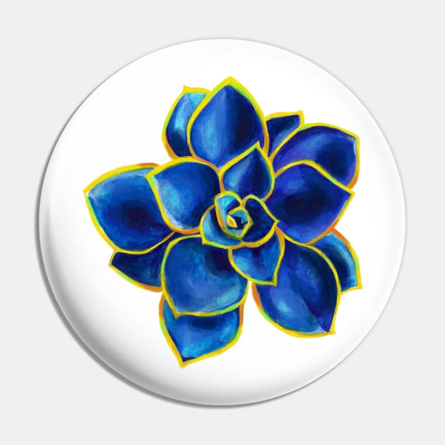 Blue Succulent Pin by artbysavi