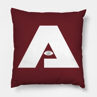 A (eye) Logo White Pillow