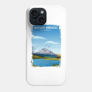 Mount Errigal Travel Poster Donegal Ireland Phone Case