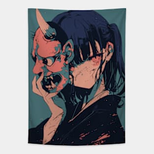 Oni Demon Girl Tapestry