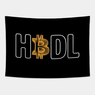 Hodl Bitcoin gold modern typography art gift Tapestry