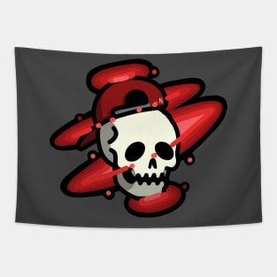 Red Glowing Skull Tapestry