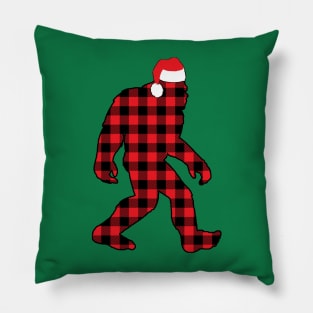 Christmas Bigfoot - Plaid Pillow