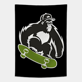 Skateboard Skateboarder Skater Gorilla Monkey Animal Tapestry